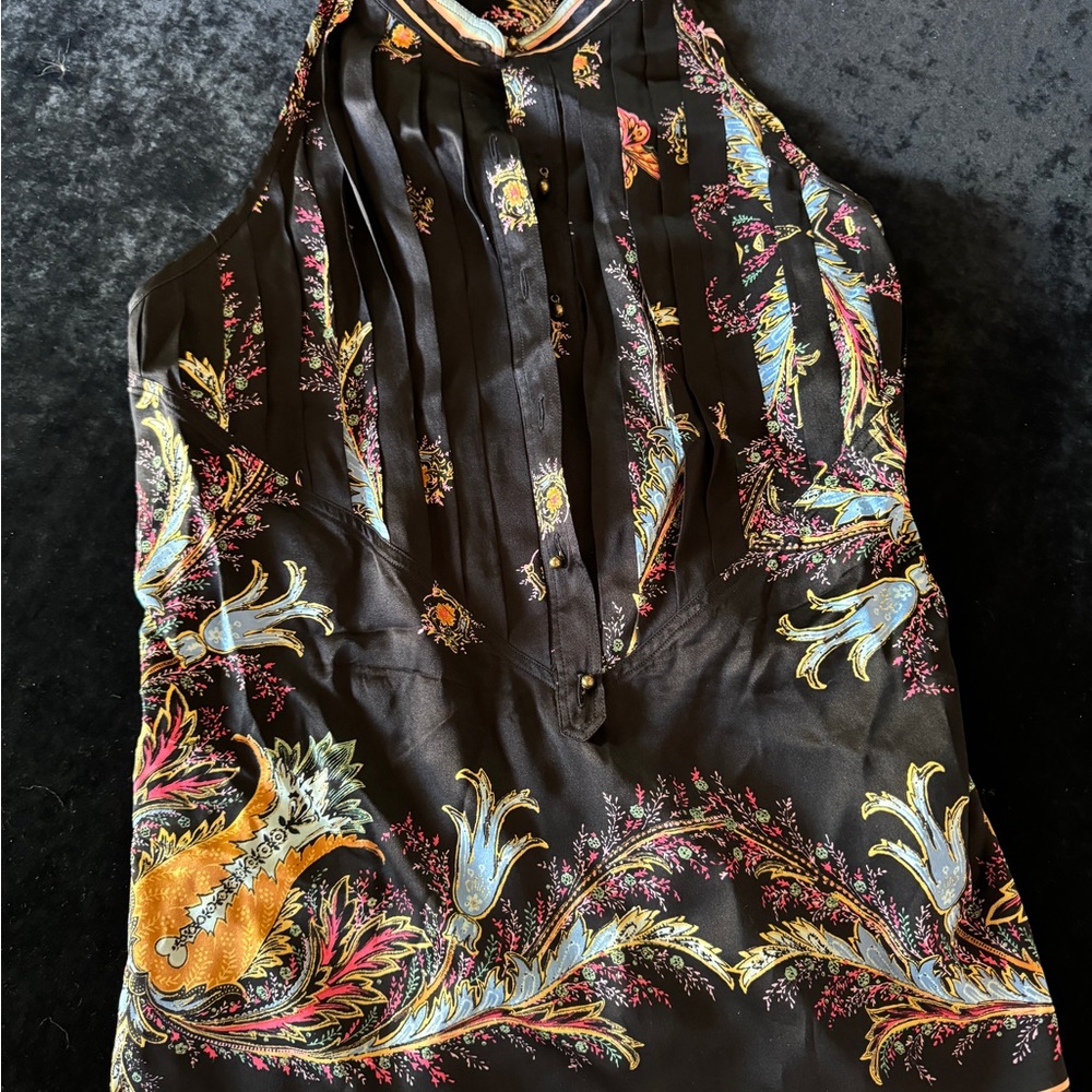 Roberto Cavalli black silk halter top. Excellent condition!!